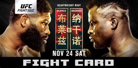 UFC Fight Night 141: Blaydes vs. Ngannou 2 Results .